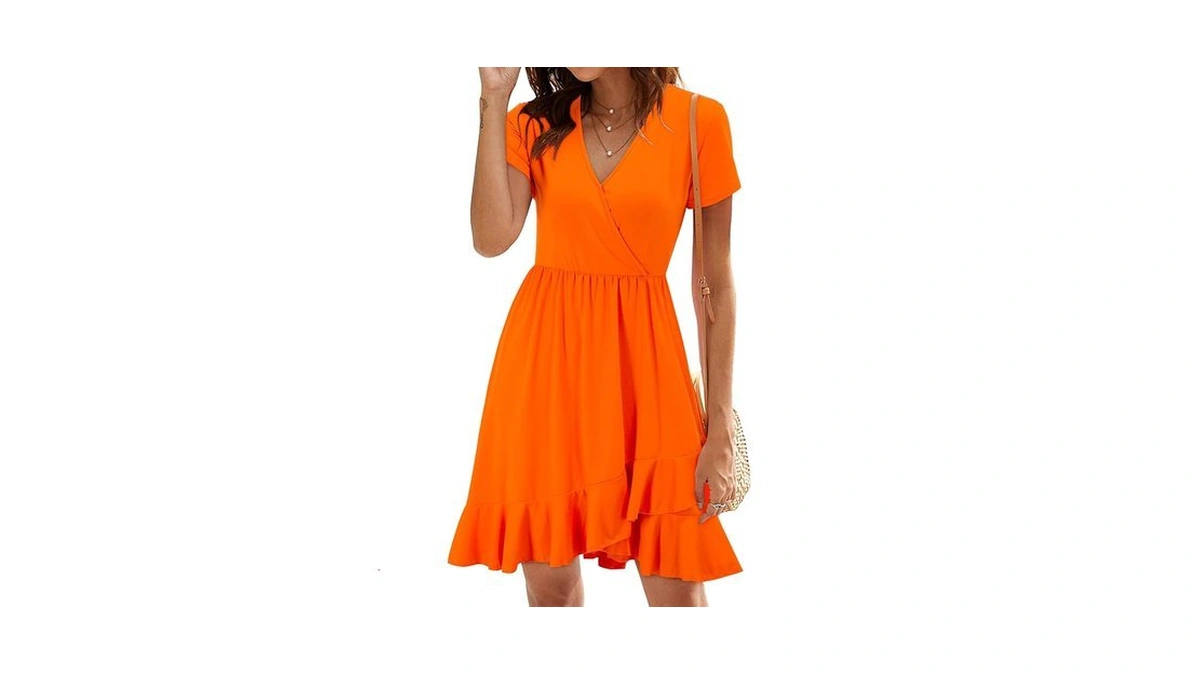 Ultranice Women Spring Summer Dress 2024 Casual Short Sleeve V