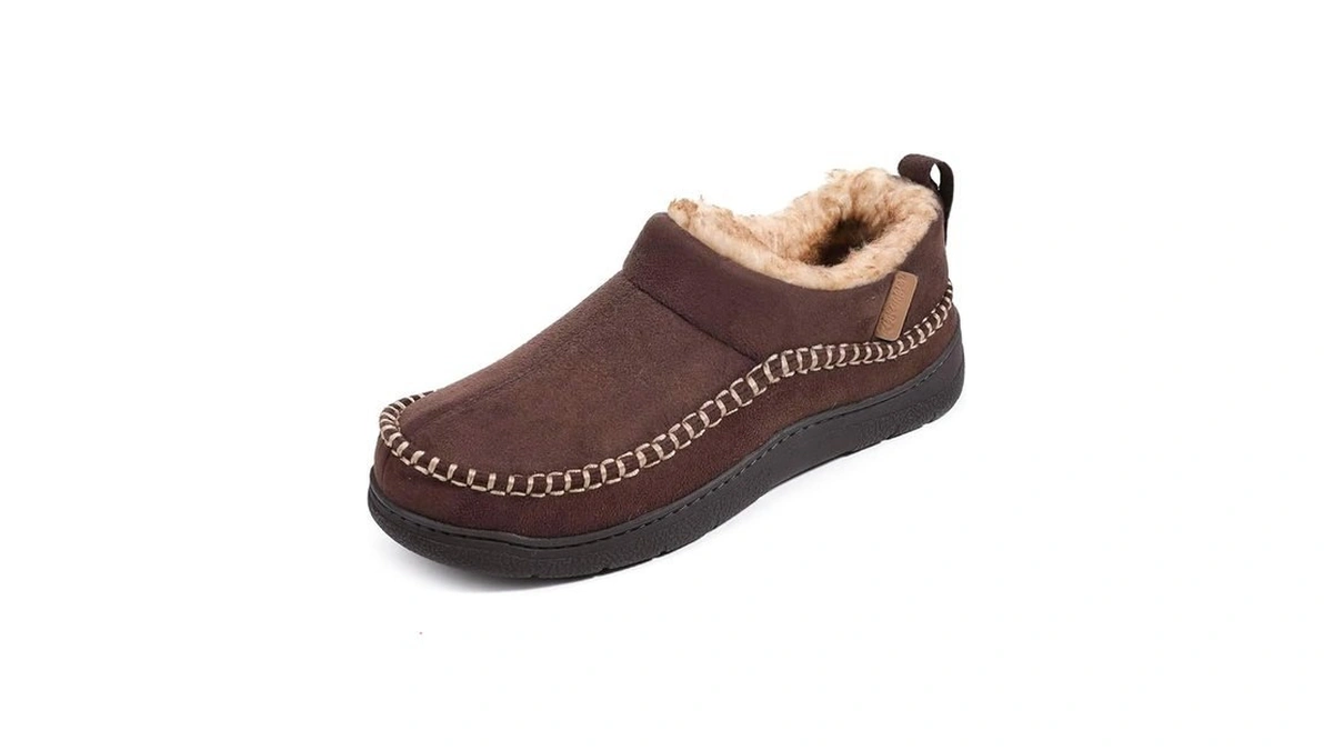 Zigzagger Men's Moccasin Slippers Memory Foam House Shoes, Ankle Toasty