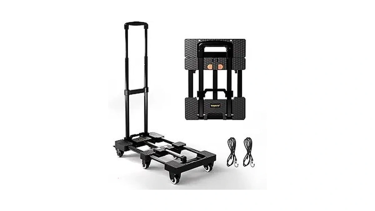 Voipvvii Folding Hand Truck 500lbs, Portable Heavy Duty Dolly Cart,