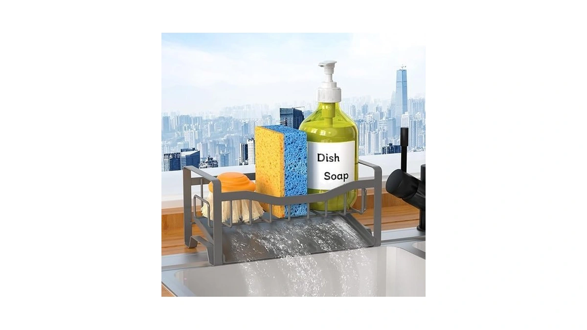 Maifan Stainless Steel Kitchen Sink Caddy Organizer With Auto Drain