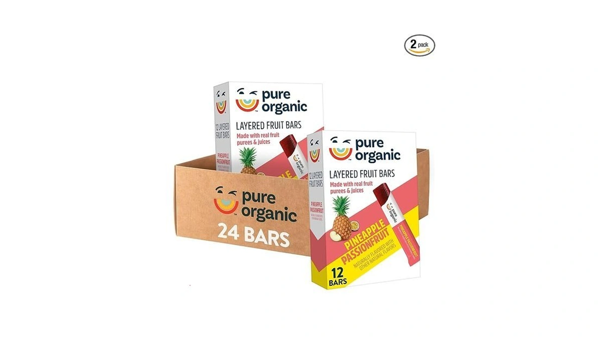 Pure Organic Layered Fruit Bars, Gluten Free, Vegan Fruit Snacks,