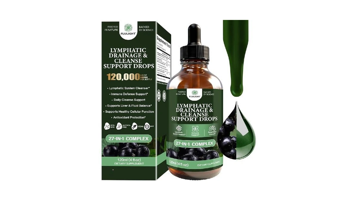 Lymphatic Drainage & Immune Defense Drops, 27-in-1 Liquid Herbal Formula