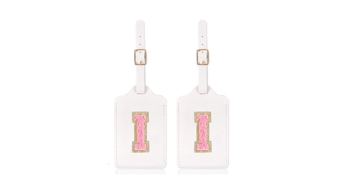 2 Pack Personalized Initial Luggage Tags For Suitcases With Chenille