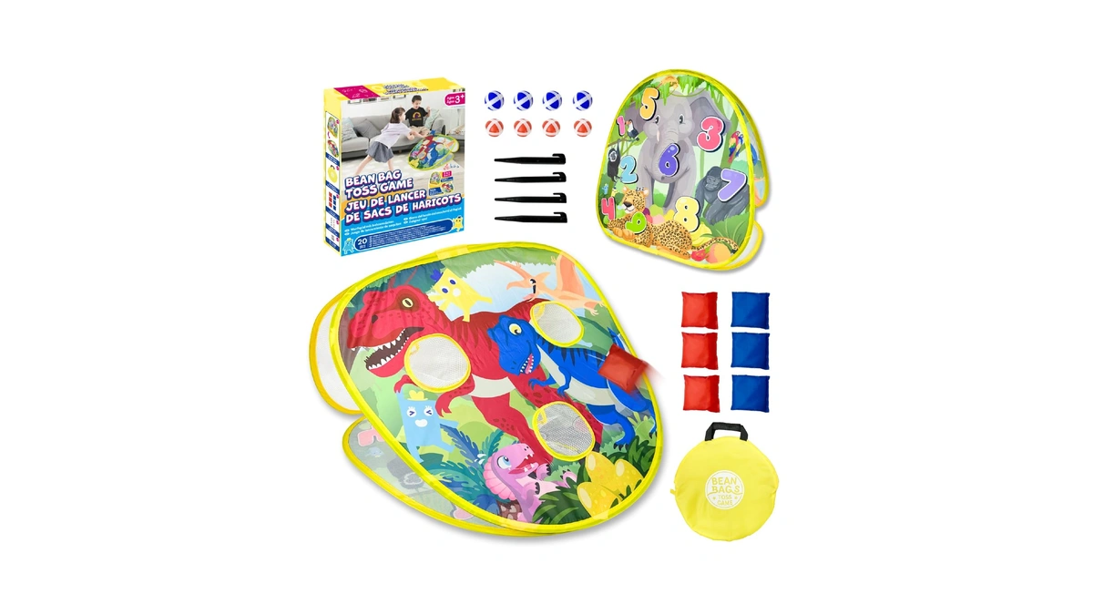 Grip Kids 2-in-1 Dinosaur & Animal Bean Bag Toss Game