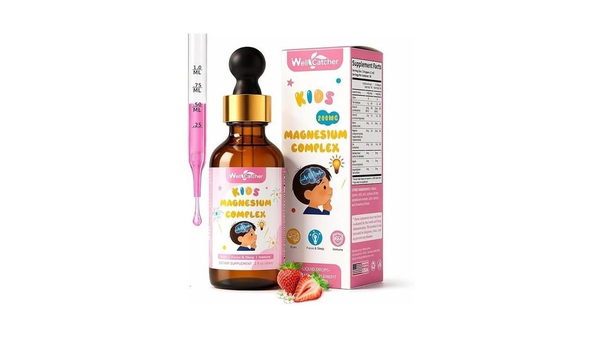 Magnesium Drops For Kids, Liquid Magnesium Glycinate Complex With Citrate