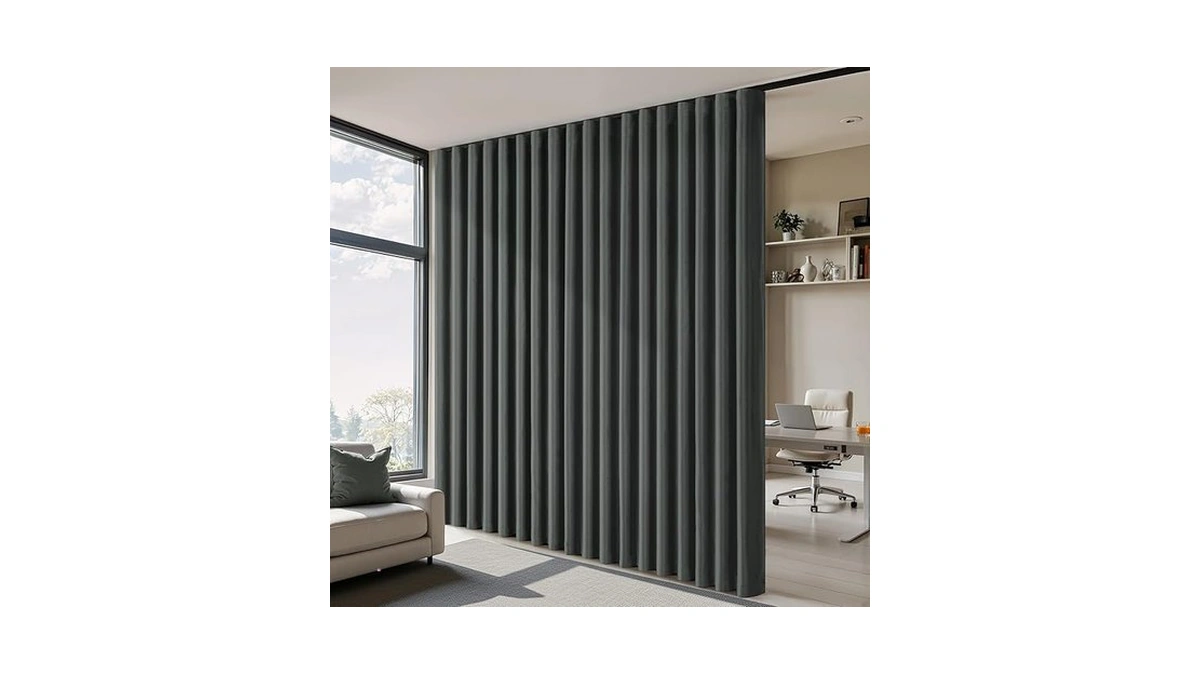Miulee 100% Blackout Room Divider Curtains, Extra Wide Ceiling Panel