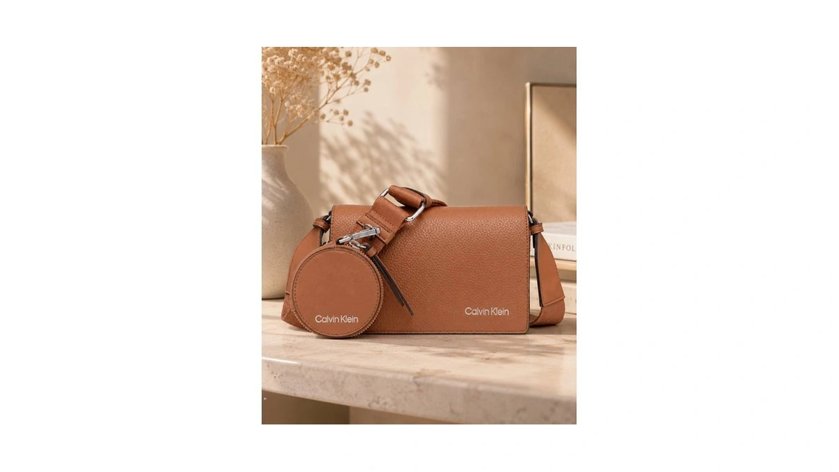 Calvin Klein Millie Triple Compartment Camera Bag Crossbody, Caramel, One