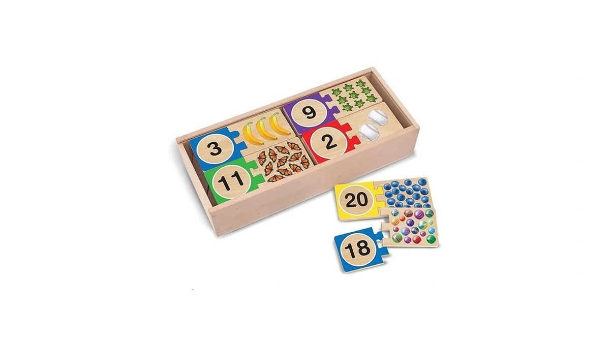 Melissa & Doug Self-correcting Wooden Number Puzzles With Storage Box