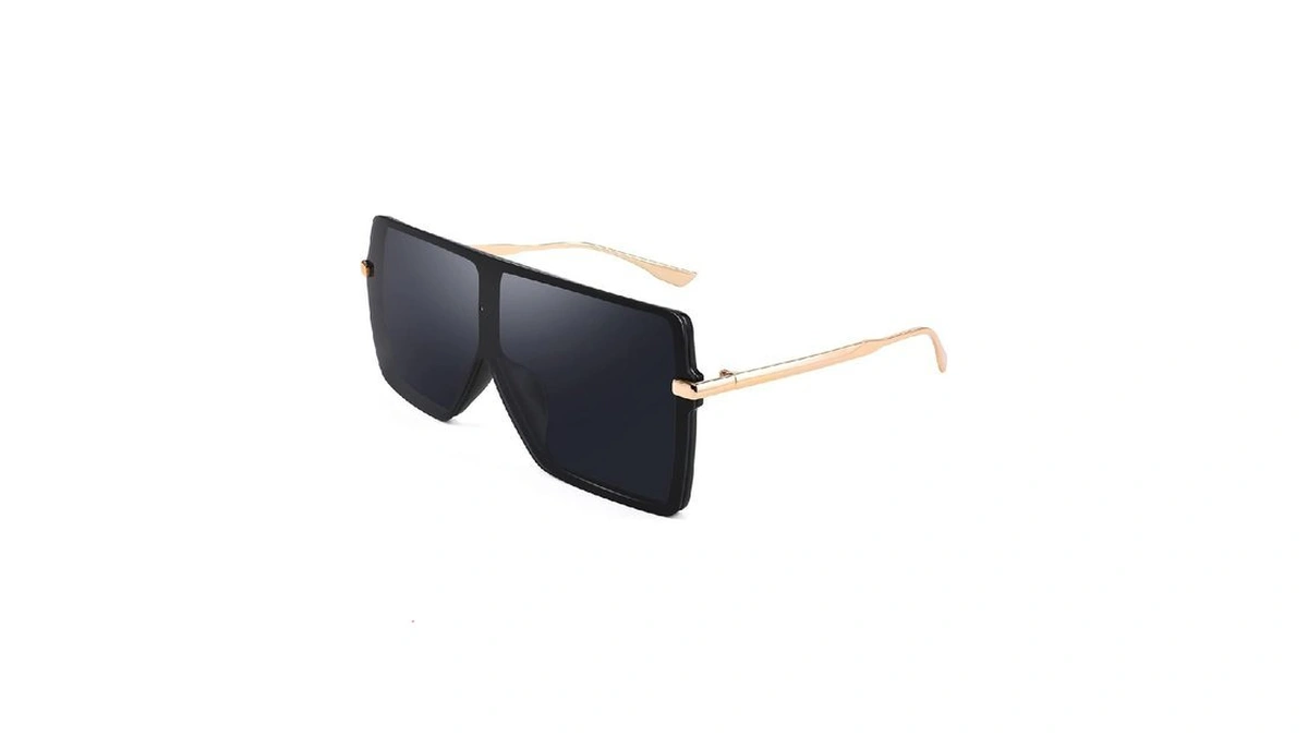 Feisedy Flat Top Oversized Shield Sunglasses Women Men Square Fashion