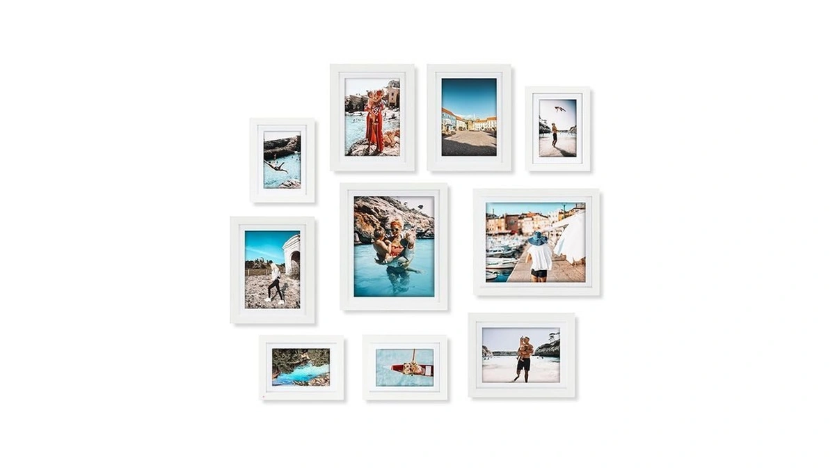 Giftgarden White Multi Picture Frames With Mat For Multiple Sizes