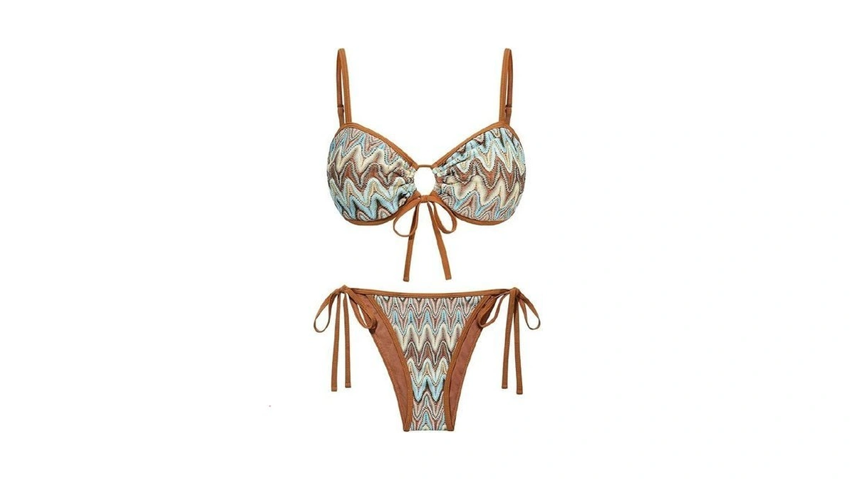 Wiepux Women High Cut Bikini Sets String Crochet Swimsuit Sexy