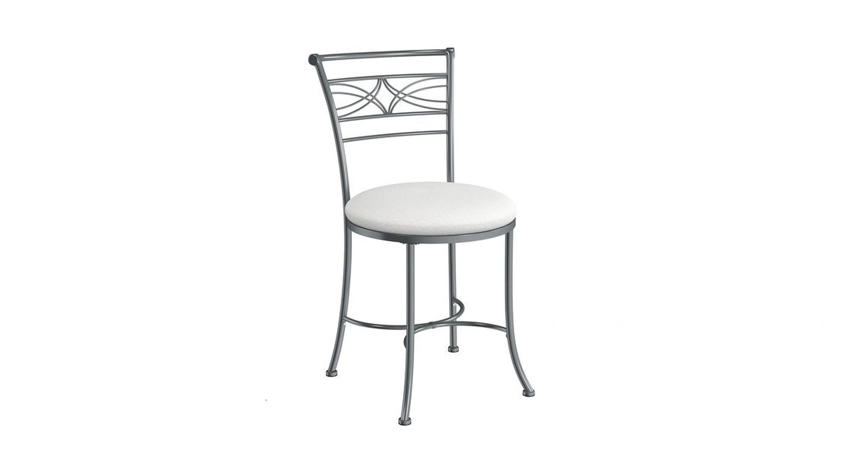 Hillsdale Furniture Dutton Vanity Stool, Chrome
