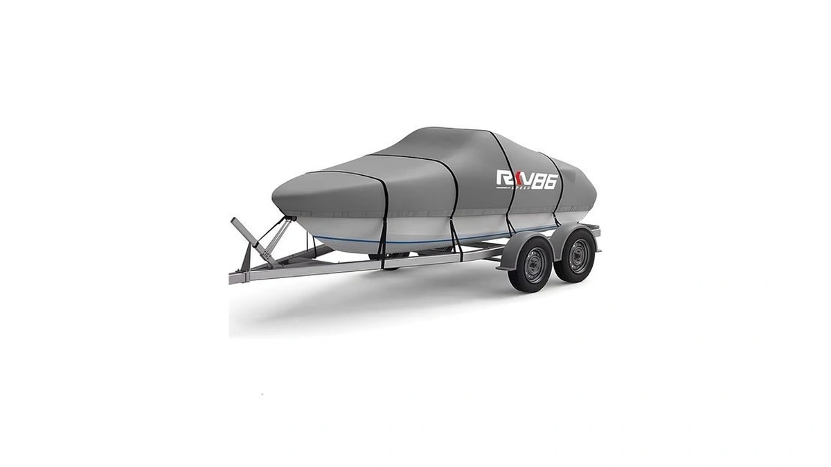 Rkv86 Trailerable Boat Cover, 17'- 19' Heavy Duty 600d Waterproof