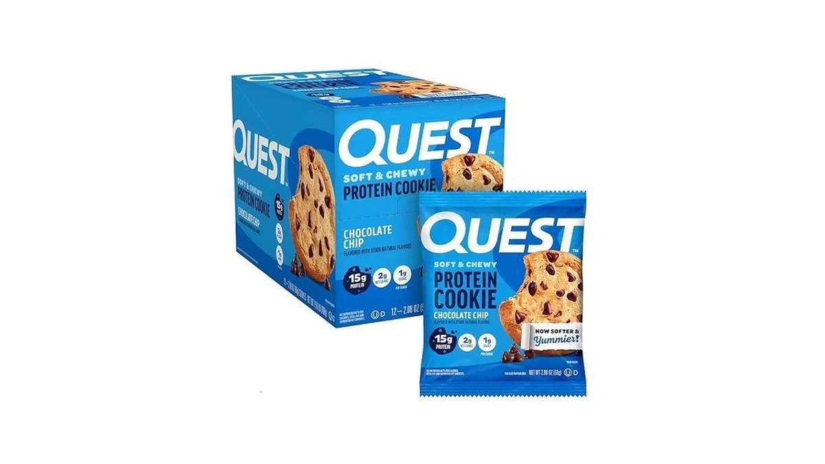 Quest Nutrition Chocolate Chip Protein Cookie, 15g Protein, 1g Sugar,