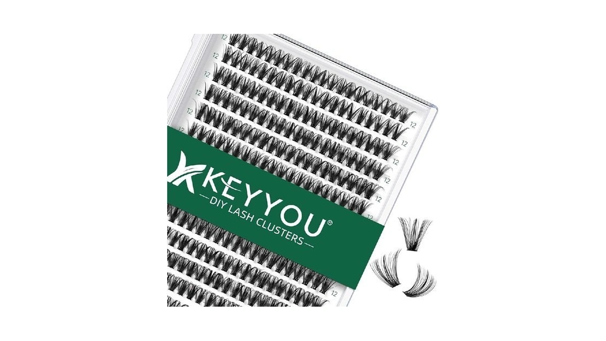 Keyyou Lash Clusters 300pcs Individual Lashes, 40d 0.07d Curl 12mm