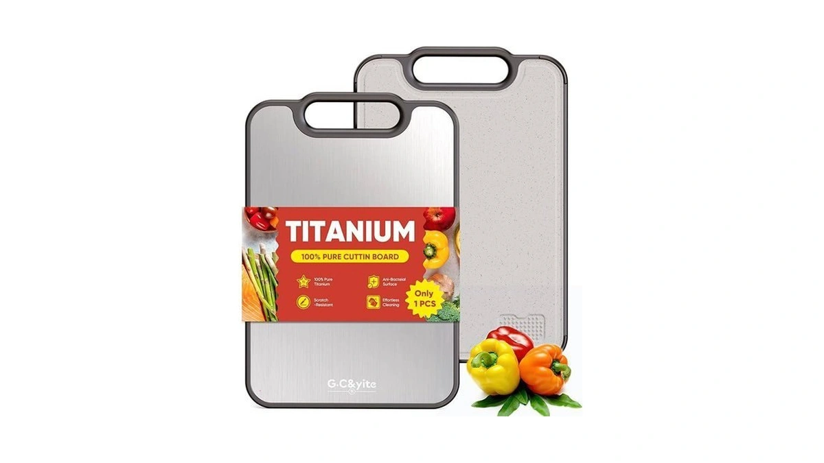 G.c&yite Titanium Cutting Board For Kitchen, Lightweight No Toxic Double