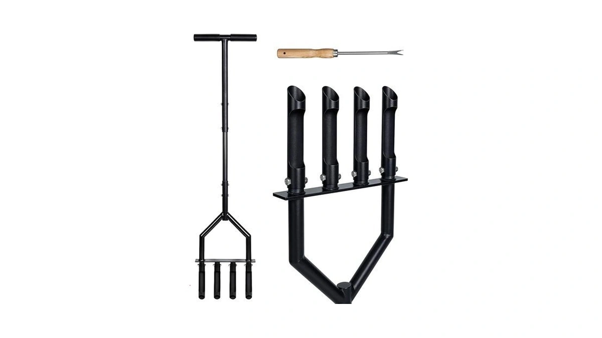 Lawn Core Aerator With 4 Detachable Hollow Tines, Pre-assembled Manual