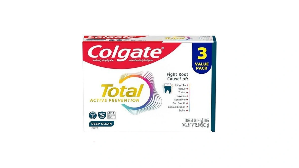Colgate Total Active Prevention Deep Clean Toothpaste, Anticavity Fluoride Toothpaste,