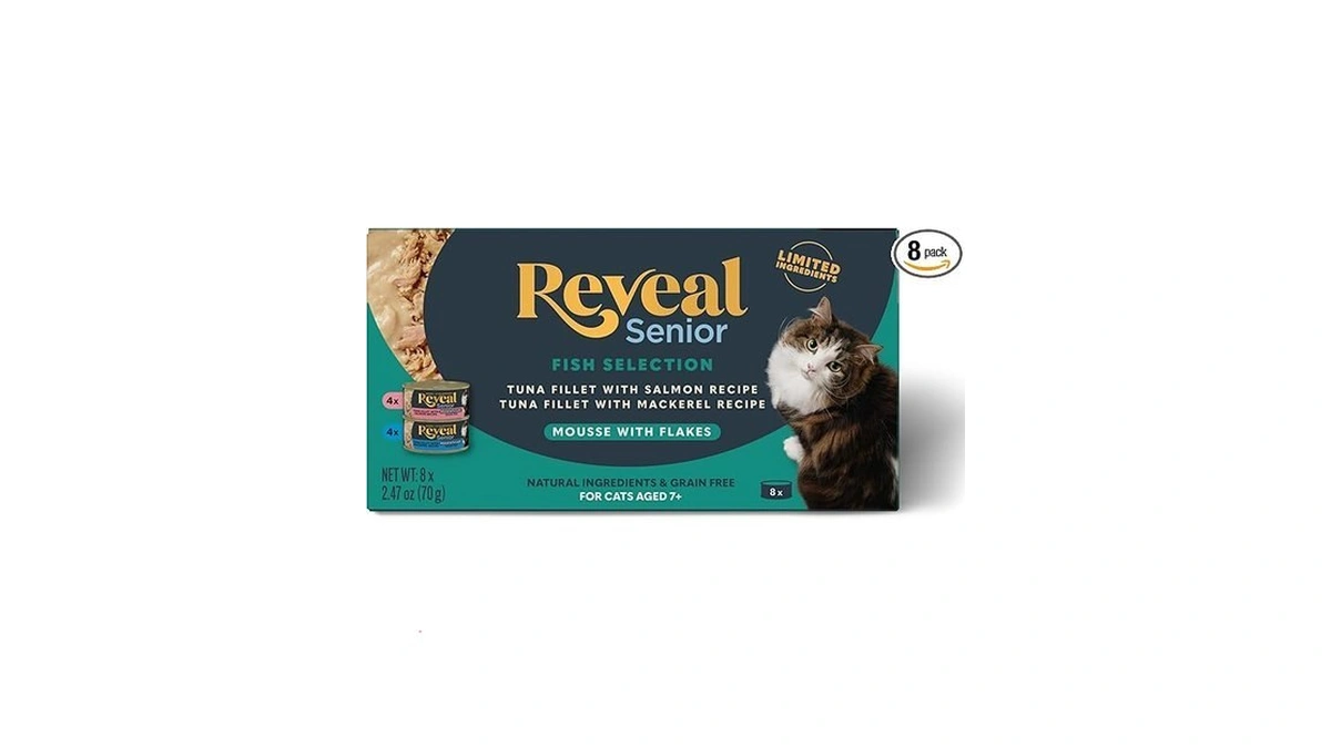 Reveal Tuna Senior Wet Cat Food Flakes In Mousse 8-pack