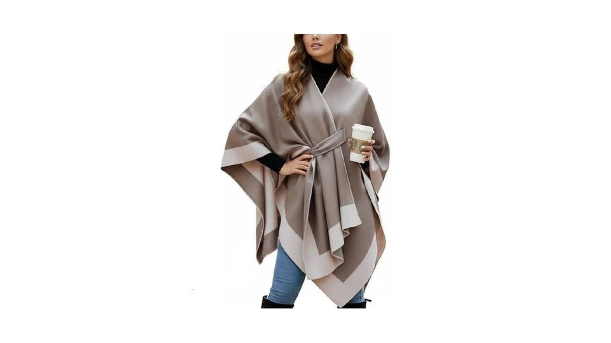 Alturago Women's Shawl Wraps For Women Reversible Open Front Soft