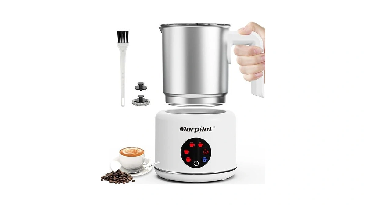 Large Electric Milk Frother And Steamer, 16.9oz/500ml Milk Steamer And