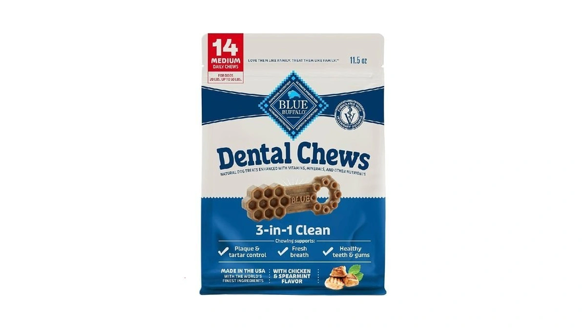 Blue Buffalo Medium Dental Chews For Dogs, Daily Dental Care