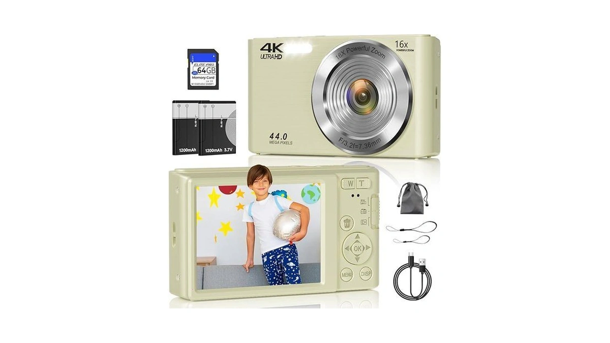 Digital Camera, Fhd 4k 44mp Digital Camera, 16x Digital Zoom,