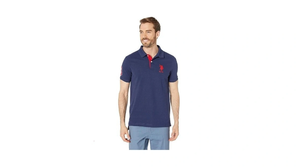 U.s. Polo Assn. Men's Slim Fit Solid Polo With Contrast