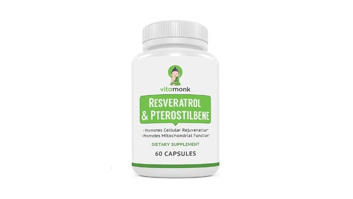 Vitamonk Resveratrol With Pterostilbene 600mg/60mg - No Artificial Fillers Healthy