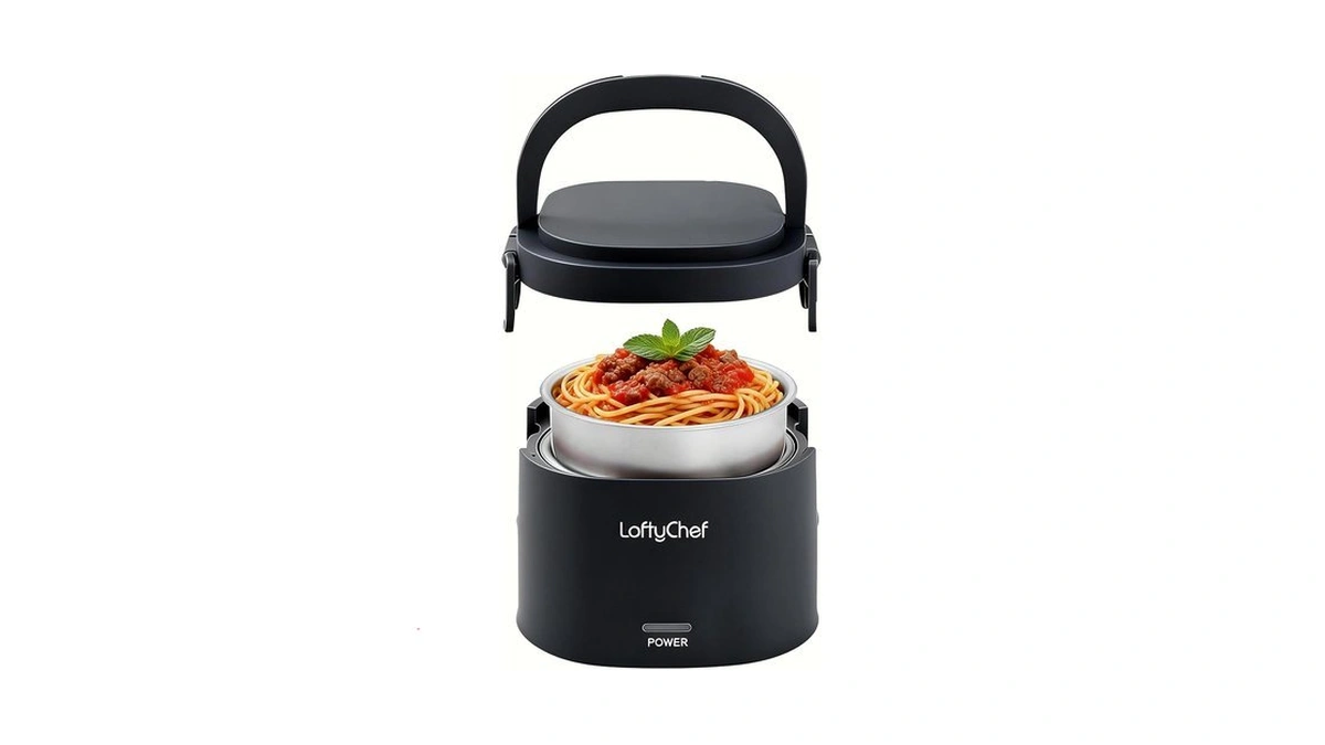 Loftychef Portable 20-ounce Electric Heated Lunch Box, 2.5-cup Plug-in Food