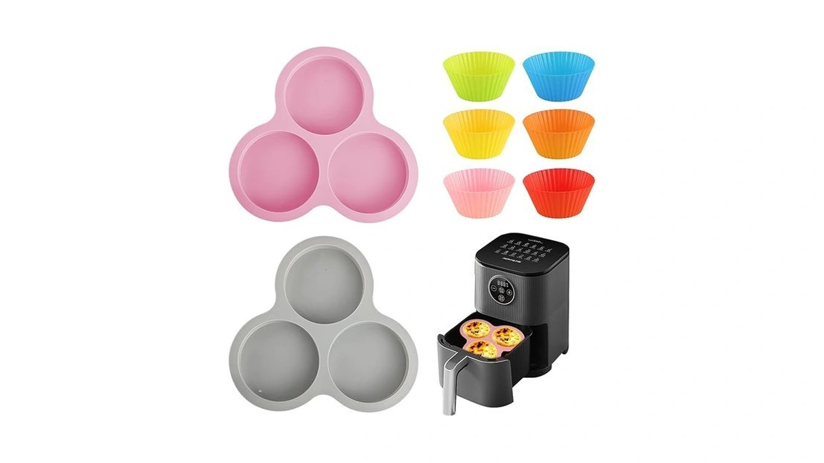 Abnaok 2pcs Egg Bites Silicone Molds With 6 Pcs Silicone