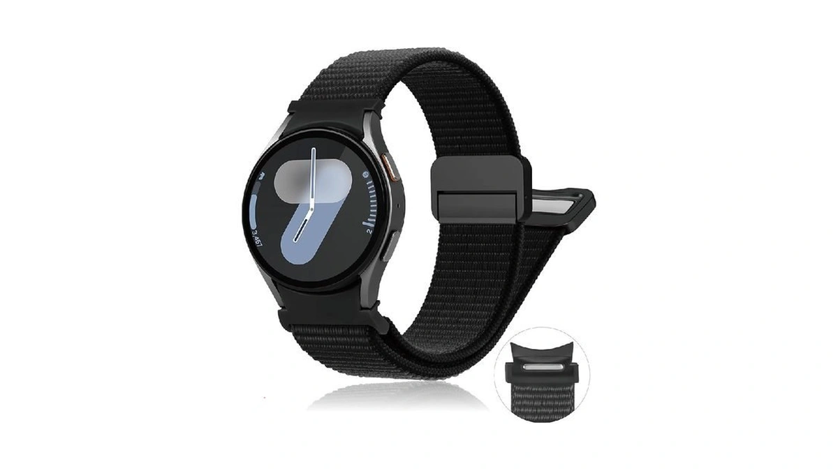 One Click Galaxy Watch 7 Band,magnetic Nylon Band For Samsung