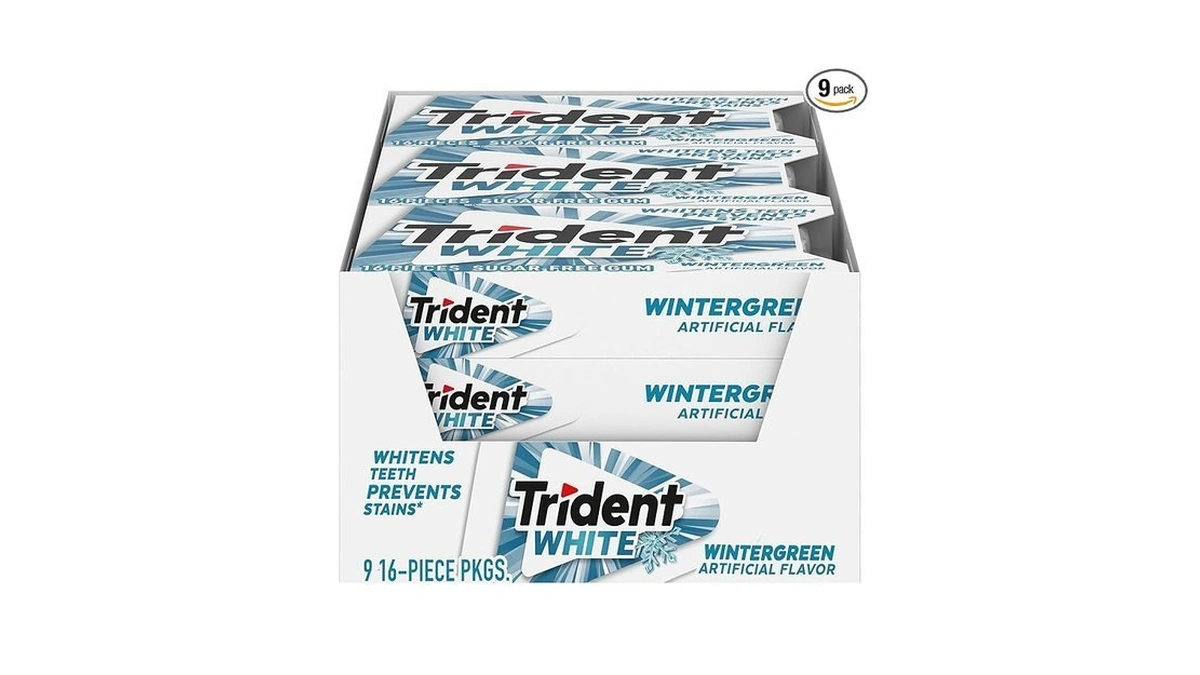 Trident White Wintergreen Sugar-free Chewing Gum, 9 Packs Of 16