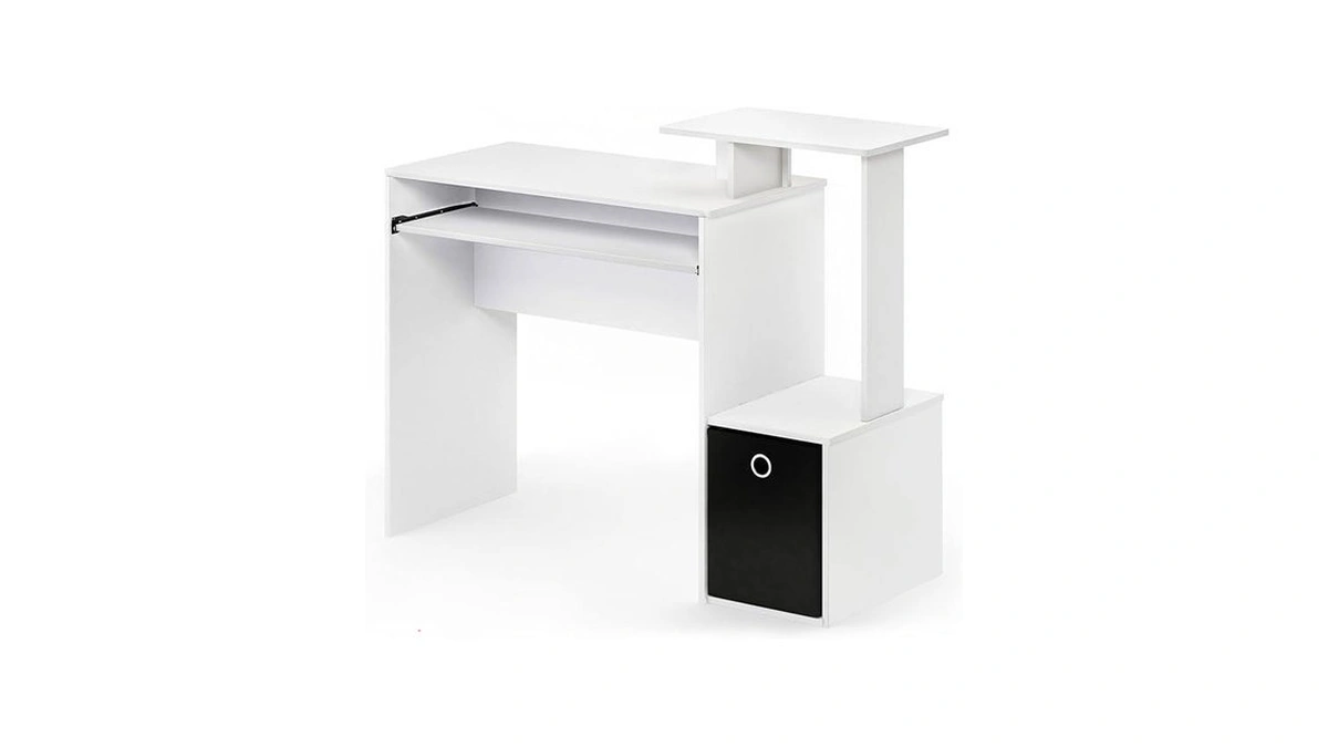 Furinno Econ Multipurpose Home Office Computer Writing Desk, White/black