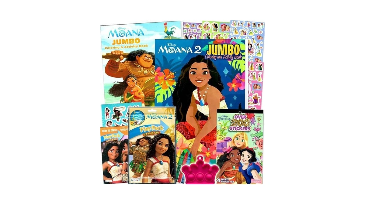 Disney Moana And Moana 2 Coloring & Activity Book Set