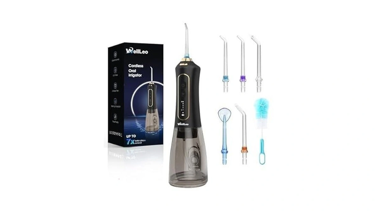 Wellleo Water Flossers For Teeth, 300ml Cordless Oral Irrigator Rechargeable
