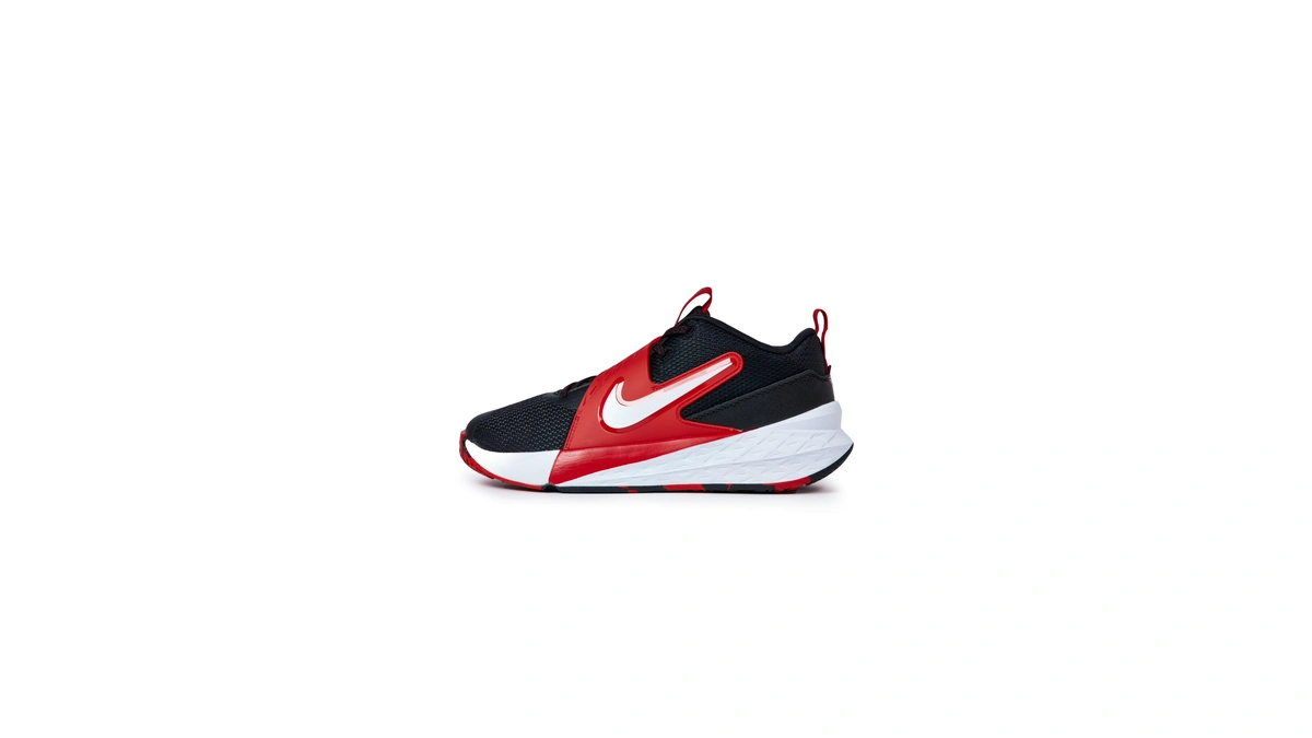 Nike Big Kid's Team Hustle D Basketball Shoes, Black/white-university Red,