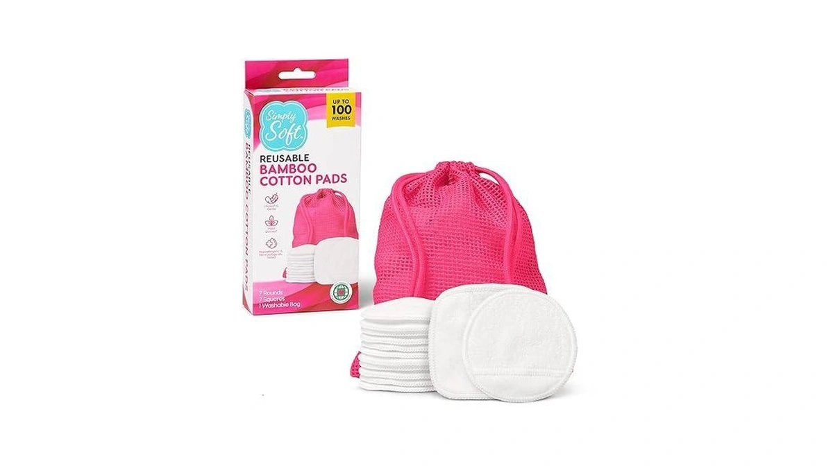 Simply Soft Reusable Cotton Rounds, 14 Count, Makeup Remover Pads