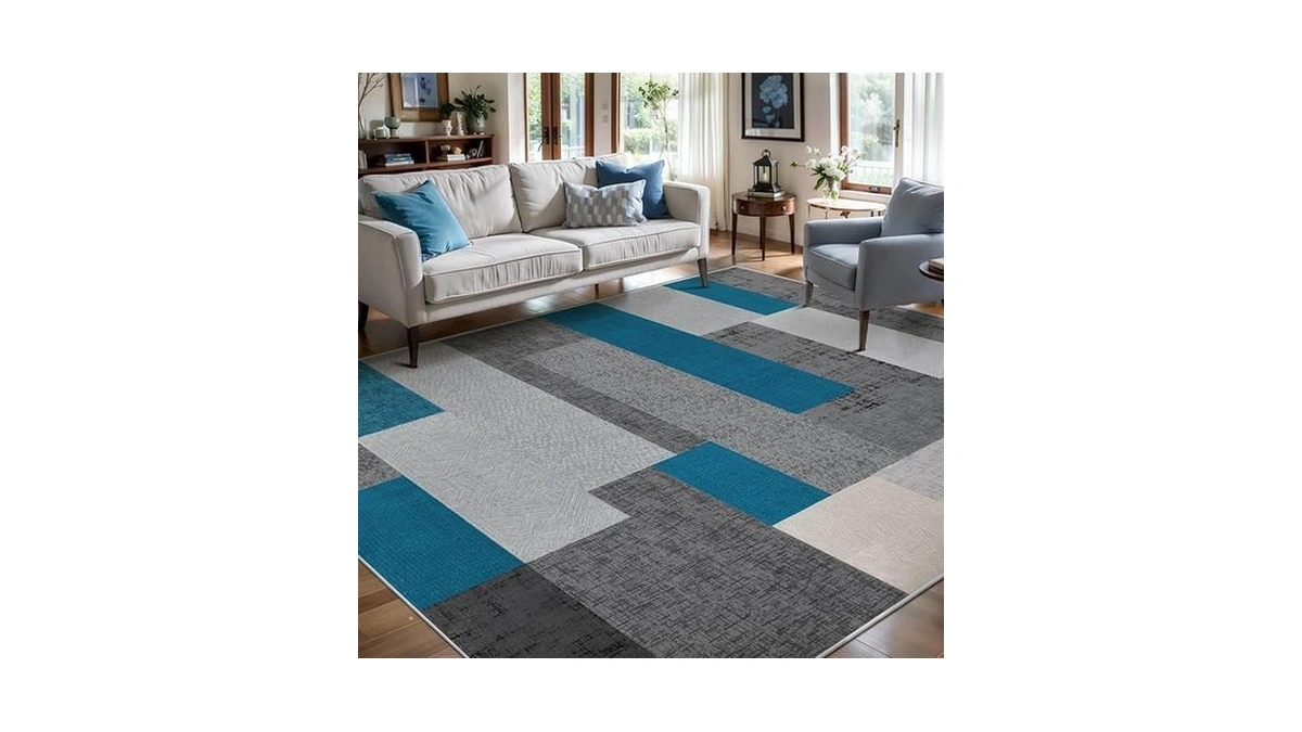 Serissa Modern Abstract Rugs For Living Room, 5'x7' Large Machine