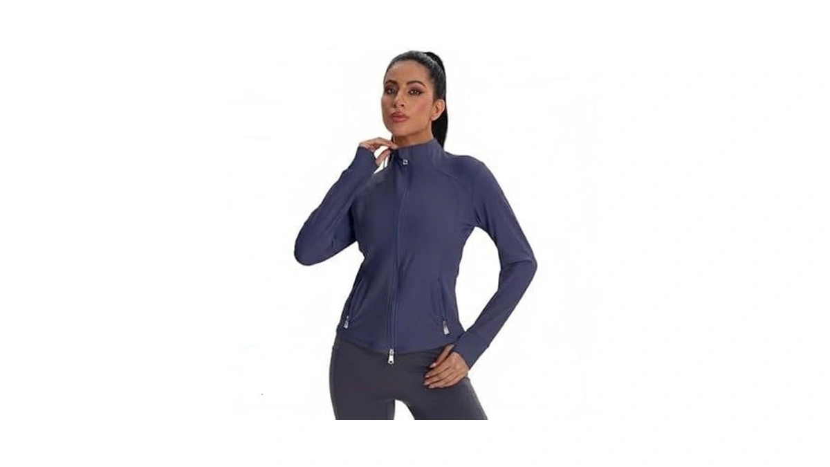 Vipark Women's Full Zip Workout Jacket Slim Fit Running Athletic
