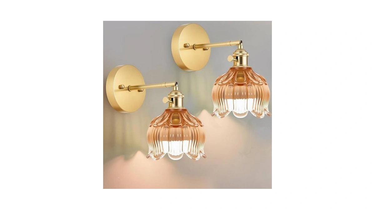 Kavedod Vintage Battery Operated Wall Sconces, Sconces Wall Decor Set
