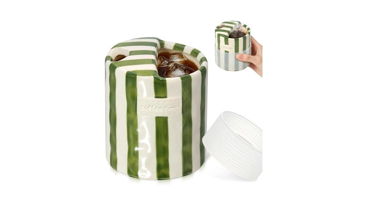 Neendohome 10oz Ceramic Coffee Mug With Sip Hole & Silicone