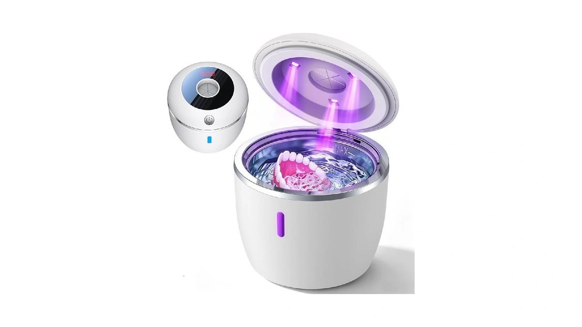 Mylqvq Ultrasonic Retainer Cleaner Machine 45khz 200ml 4 Modes Dental