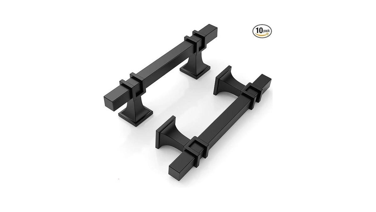 9build 10 Pack 3 Inch Matte Black Cabinet Handles -