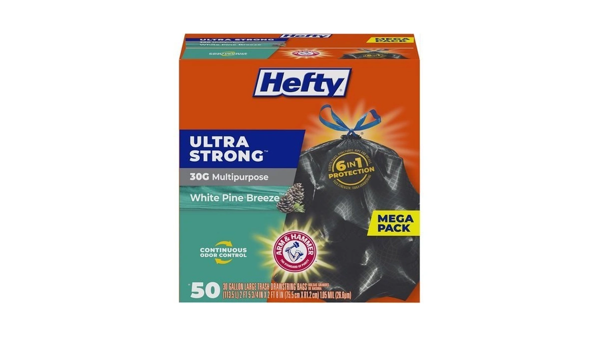 Hefty Ultra Strong 30 Gallon Trash Bags, Large Trash Bags