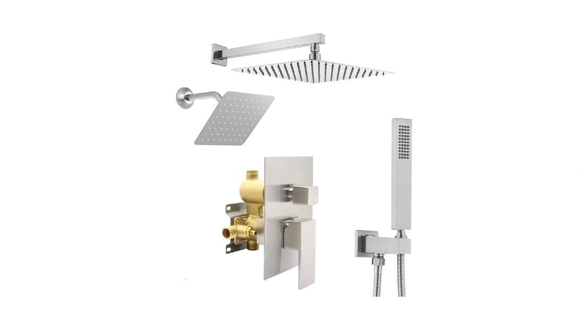 Npysvsss 12" Shower Faucet Set Rain Shower System With 6"