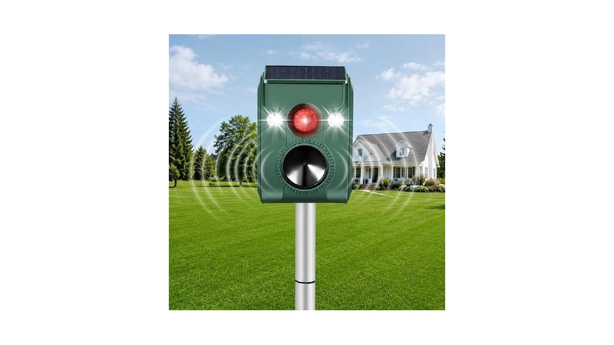Cat Repellent Outdoor, Solar Ultrasonic Animal Repellent, Squirrel Repellent Ip66