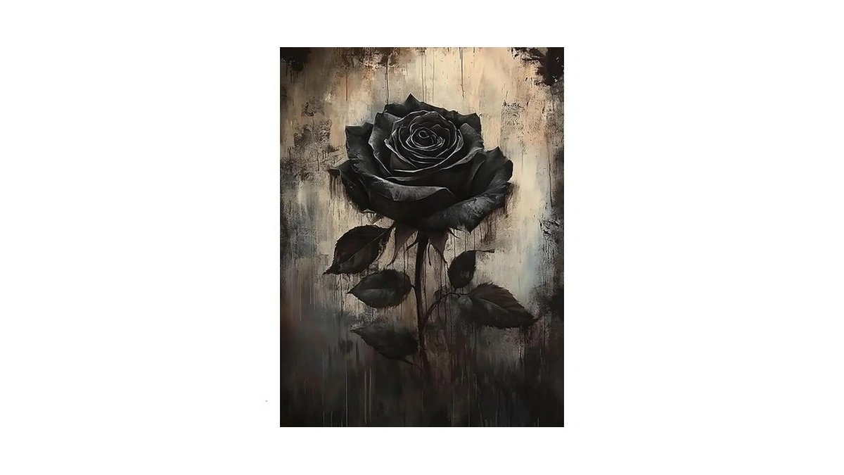 Zythron Rose Diamond Art,diamond Art Kits For Adults Beginner,black Rose