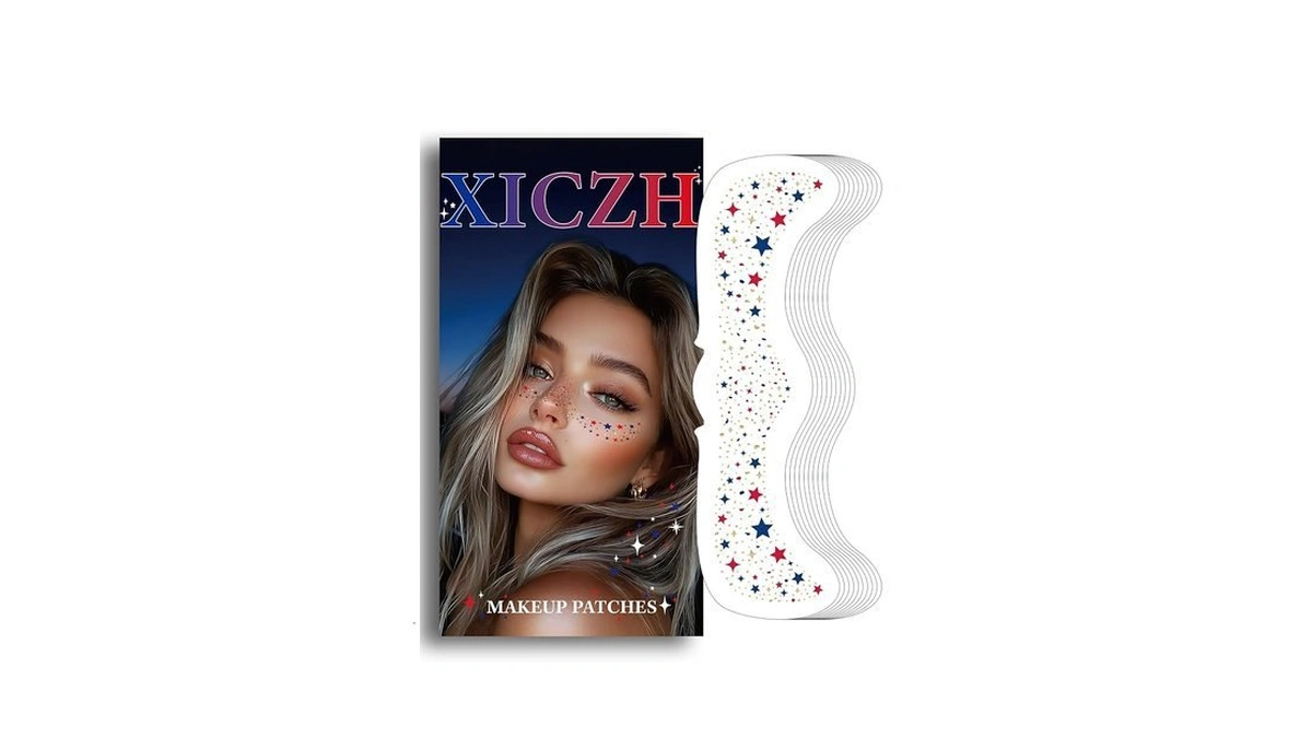 Xiczh Face Glitter, 4th Of July Temporary Face Tattoos, Face