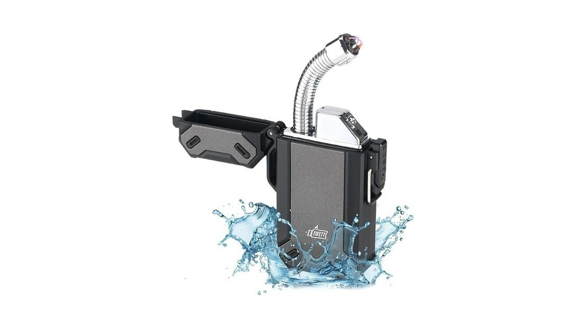 Dual Arc Camp Survival Waterproof Windproof Lighter With Retractable Flexible